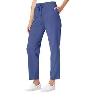 Karen Scott Petite Short Active Drawstring Sport Pant in Heather Indigo NWT